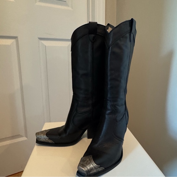 Free People Brayden Western Boots black leather.  Size 37.5 - Picture 2 of 15